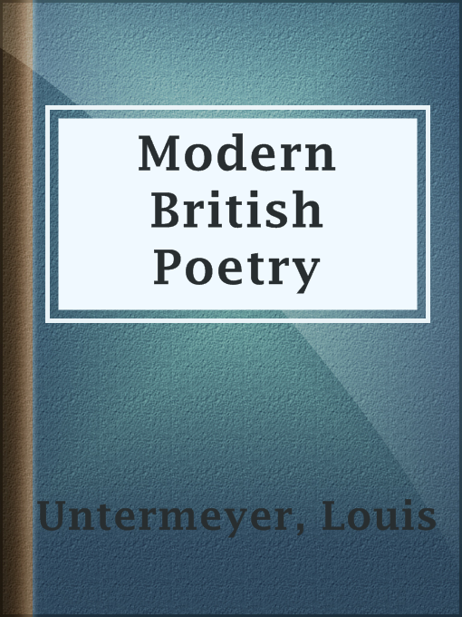 Title details for Modern British Poetry by Louis Untermeyer - Wait list